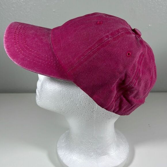 Women’s 100% Cotton Buckle Back Baseball Cap. 
Rose Red. OSFM - Picture 2 of 7